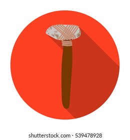 Stone axe icon in flat style isolated on white background. Stone age symbol stock vector illustration.
