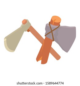 Stone Axe Icon. Isometric Illustration Of Stone Axe Vector Icon For Web