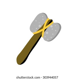 stone axe isolated illustration on white background