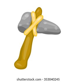 stone axe isolated illustration on white background