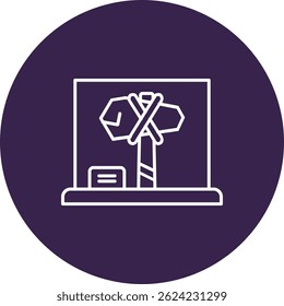 Stein ax Linie Vektor Icon Design