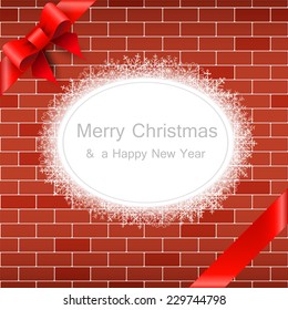 Stone background with bow for design