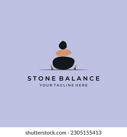 stone balance colorful logo vector circle illustration design