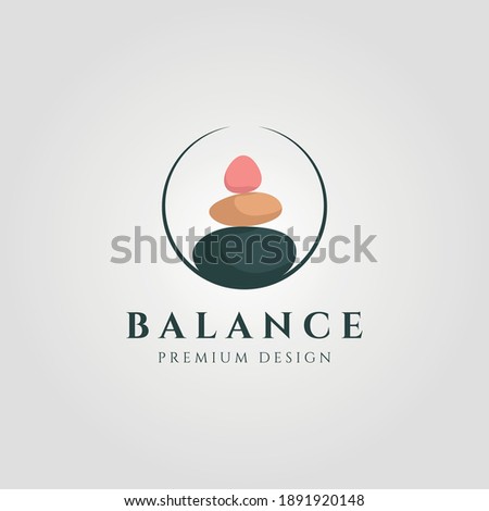 stone balance colorful logo vector circle illustration design