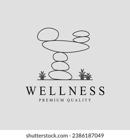 ilustración vectorial del icono de balance de piedra Diseño gráfico de la plantilla de piedras