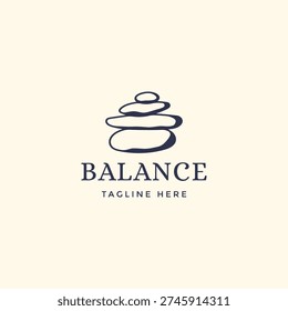 Stone balance logo design template