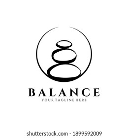 Stone Balance Logo Vector Circle Illustration Stock Vector (Royalty ...