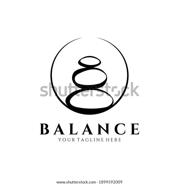 stone\
balance logo vector circle illustration\
design