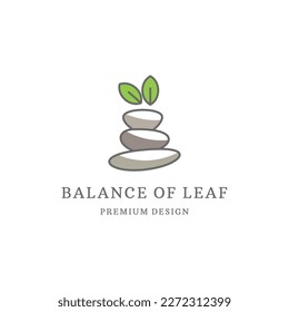 stone balance logo vector illustration design .