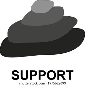 Stone Balancing Concept, Abstract Vector illustration, rocks isolated on white background