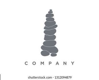 Stone balancing logo with Monochrome  color.