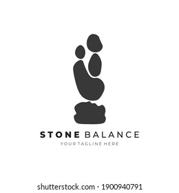 Stein-Balancelogo, Vektordesign, Vintage-Illustration