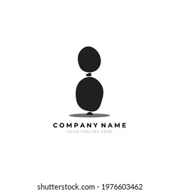 stone balancing logo vector design vintage illustration