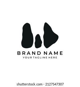 stone balancing logo vector design vintage illustration