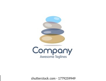 logotipo de balanceo de piedra del spa símbolo de armonía