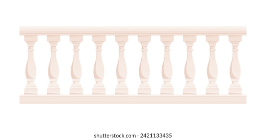 Stone balustrade with balusters for fencing vector