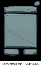 Stone banner panel, old gray user interface.