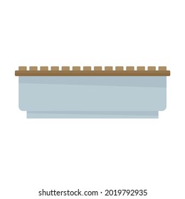 Stone bench icon. Flat illustration of stone bench vector icon isolated on white background