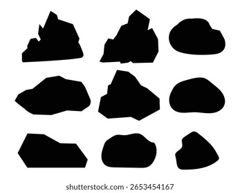 Stone black silhouette vector illustration isolated on white background