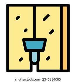 Stone block icon outline vector. Drywall construction. Plaster house color flat