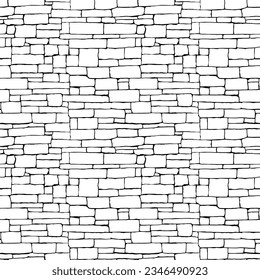 Stone blocks seamless pattern, wall, vector design