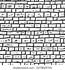 Stone blocks seamless pattern, wall, vector design