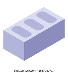 Icono de ladrillo de piedra. Isométrico icono vectorial de ladrillo de piedra para diseño web aislado en fondo blanco