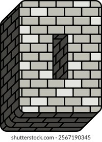 Stone Brick Letter Alphabet O