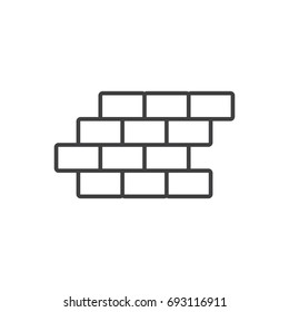 Stone brick line icon.