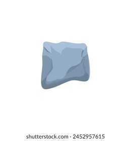 Ladrillo de piedra, Ilustración vectorial plana. Material gris texturizado de la superficie de la carretera o del suelo. Adoquín para pavimento, baldosa de mármol, pieza fija, losa de hormigón o bloque aislado sobre blanco.