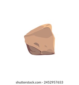 Ladrillo de piedra, Ilustración vectorial plana. Marrón texturizado de la superficie de la carretera o material del suelo. Adoquín natural para pavimento, baldosa de mármol, pieza fija, losa de arena aislada en blanco