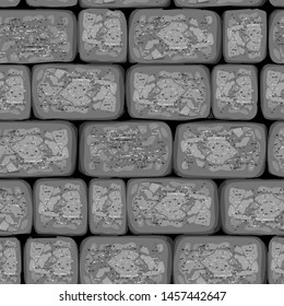 Stone brick wall seamless background. Vector illustration, with texture.
