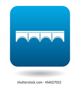 Stone bridge with arches icon in simple style on a white background