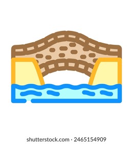 stone bridge color icon vector. stone bridge sign. isolated symbol illustration