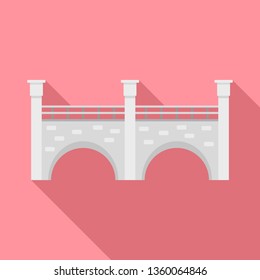 Stone bridge icon. Flat illustration of stone bridge vector icon for web design