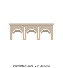 Stone bridge icon flat vector. River arch. Water stone bridge isolated
