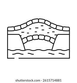 stone bridge line icon vector. stone bridge sign. isolated contour symbol black illustration