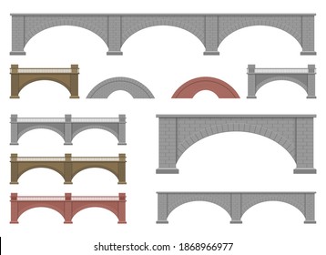 Stone bridge vector design illustration isolated on white background