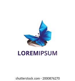 Stone Butterfly logo geometric concept