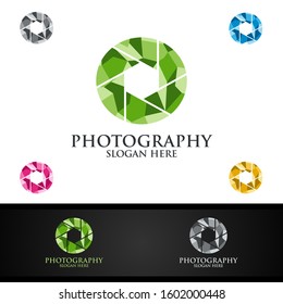 Stone Camera Photography Logo Icon Vector Design Template