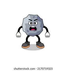 Stone Cartoon Illustration Angry Expression Character Stock Vector ...