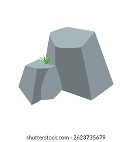 Cartoon Isométrico de pedra para projetos de design criativo.