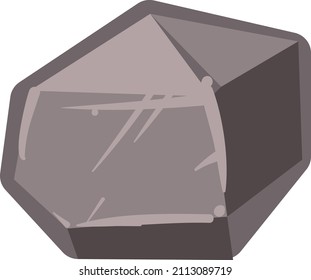 Stone in cartoon style. 3d boulder. Natural gravel