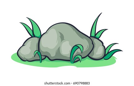 Stone Cartoon Vector Illustration