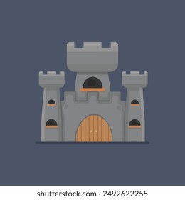 Castillo de piedra en diseño de Vector aislado.