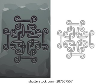 Stone Celtic hand drawing pattern, vector