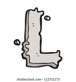 stone chipped letter l