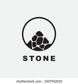 stone in the circle logo design illustration