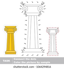 Stone Column. Dot to dot educational game for kids.