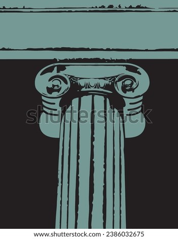 Stone column Ionic style silhouette